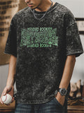 Men's Paisley Letter Printed Crew Neck Shirts