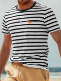 Men's Leisure Round Neck Stripe T-shirts