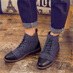 Waterproof Trendy Classic Lace-up Boots for Men