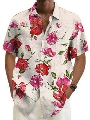 Men's Summer Daily Wear Short Sleeve Lapel Stylish Shirt