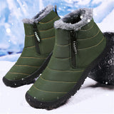 Double Zip Plush Lined Outdoor Ankle Snow Boots for Men