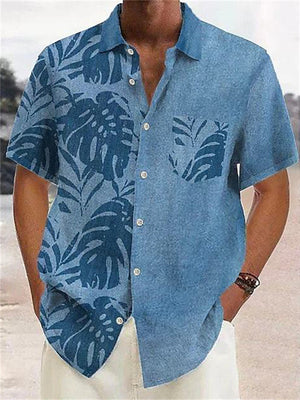 Men's Super Soft Linen Breathable Printed Beach Shirt