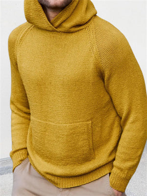 Men's Leisure Long Sleeve Basic Hooded Knitted Sweater