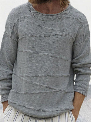 Men's Winter Leisure Crew Neck Long Sleeve Knitted Sweater