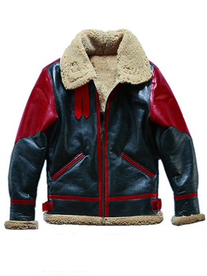 Faux Suede Contrast Color Thickened Winter Jacket for Men