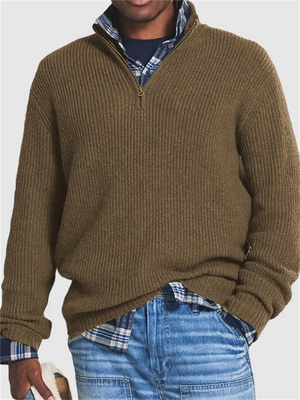 Men's Stand Collar Warm Windproof British Knit Sweater