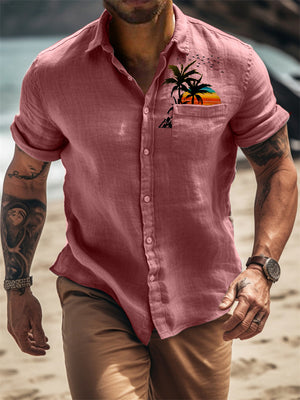 Summer Short Sleeve Men's Vacation Shirts for Beaches