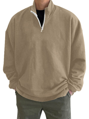 Men's Popular Stand Collar Long Sleeve Oversized Sweatshirt