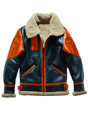 Faux Suede Contrast Color Thickened Winter Jacket for Men