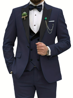 Bridegroom Wedding Party 3 Piece Blazer + Vest + Pants