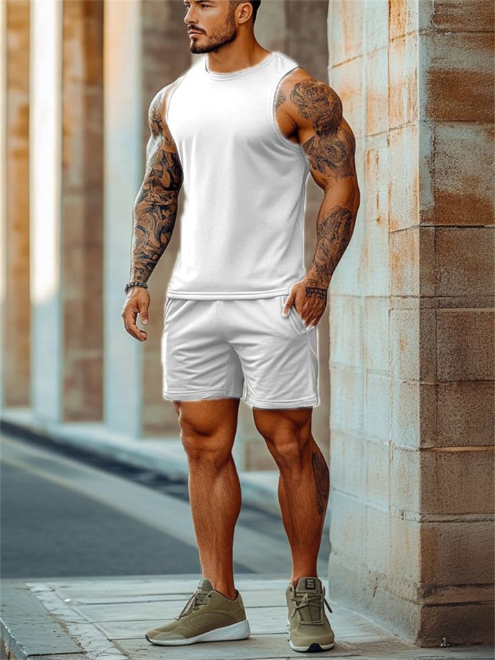 Men's Casual Vest + Knee Shorts Sports Set