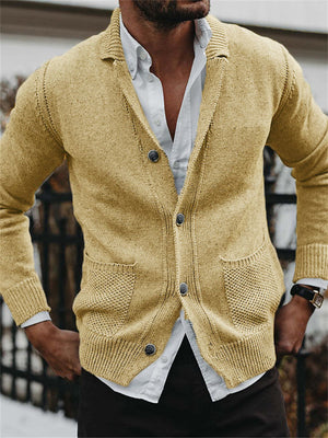 British V-Neck Long Sleeve Autumn Sweater for Men