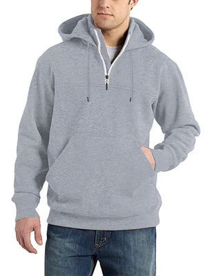 Men's Stylish 1/4 Zip Sportswear Fleece Hoodies