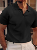 Men's Summer Slim Fit Lapel Simple Short Sleeve Shirt