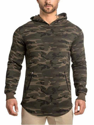 Basic Front Pouch Pocket Solid Color Pullover Hooded Sweatshirt