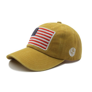 Outdoor USA American Flag Sun Hats Baseball Denim Hats