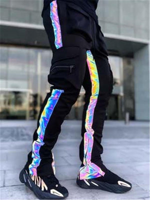 Men's Fashion Rainbow Reflective Track Pants