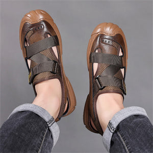 Breathable Closed Toe Hollow Out Middle-aged Men's Sandals