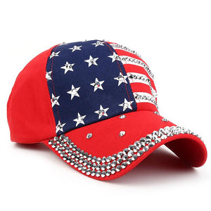 Outdoor  USA American Flag Sun Hats Plastic Decor Baseball Hats