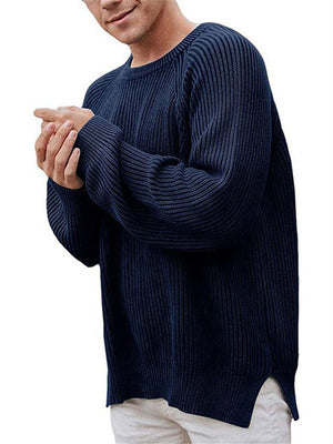 Men's Thermal Comfort Striped Crewneck Sweater