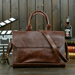 Men's Business Leather Crossbody Bag HandBag