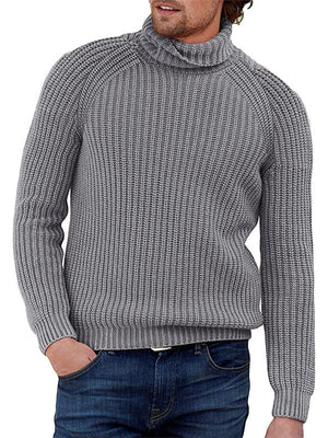 Warm Pure Color High Collar Knitting Sweaters for Men