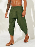 Men's Casual Ethnic Style Calf-Length Cotton&Linen Loose Harem Pants