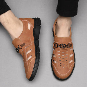 Male Casual Breathable Slip On Hollow Out  Soft Sole Flats