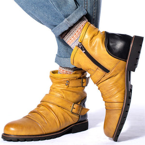 Men's Fashion Zipper Western Cowboy Martin Boots