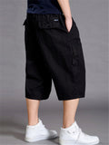 Men's Breathable Cotton Linen Loose Casual  Mid Length Shorts