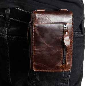 Men's Retro Genuine Leather Outdoor Waist Belt Bag