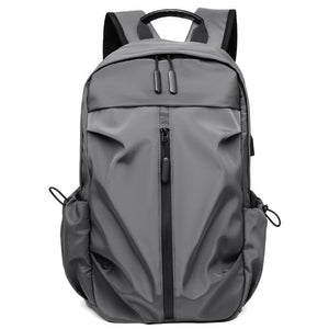 Men Solid Color Business Backpack With USB Charging Port