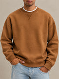 Men Oversized Crewneck Sweatshirt Vintage Wash Pullover Casual Top