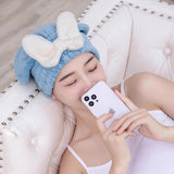 Cute Candy Color Bowknot Hair Towel Wrap