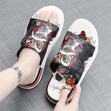 Masked Lion Dance Boy Design Men's Summer Sandals