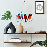 Adsorbable Pendant Chain Multicolored Birds Window Hanging Ornaments