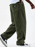 Men's Retro Comfy Loose Fit Elastic Waist Corduroy Pants