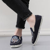 Ethnic Style Elephant Embroidered Cotton Linen Cloth Shoes for Men