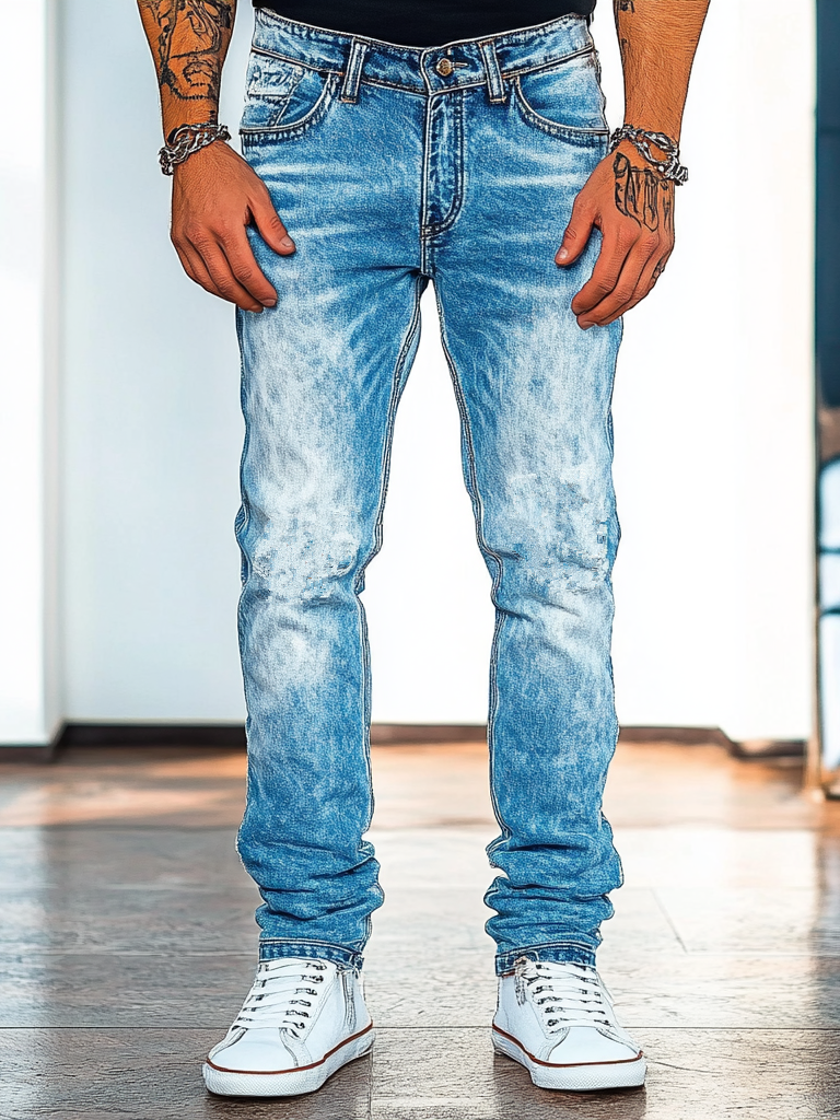 Men's Cool High Street Hip-Hop Straight Jeans