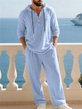 Men's Cozy Relaxed Fit Summer Resort Wear Linen Sets
