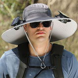 Strong Wind Solar Fan USB Rechargeable Sun Hat