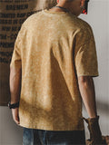 Men's Paisley Letter Printed Crew Neck Shirts