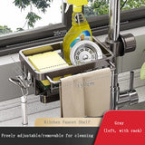 Adjustable Angle Removable Faucet Organizer Kitchen Shelf