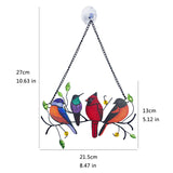 Adsorbable Pendant Chain Multicolored Birds Window Hanging Ornaments
