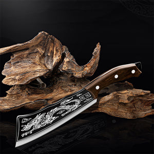 Hand Forged Black Dragon Carving Chef Knife