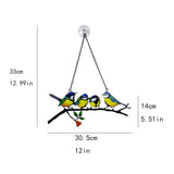 Adsorbable Pendant Chain Multicolored Birds Window Hanging Ornaments