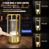 Portable Table Lamp USB Rechargeable Wireless Atmosphere Lamp Crystal Lantern