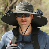 Strong Wind Solar Fan USB Rechargeable Sun Hat