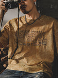 Men's Paisley Letter Printed Crew Neck Shirts