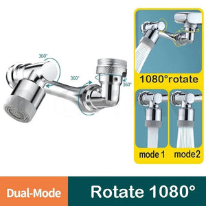 1080° Rotation Foldable 22/24MM Adaptor Faucet Extender with 2 Spray Modes